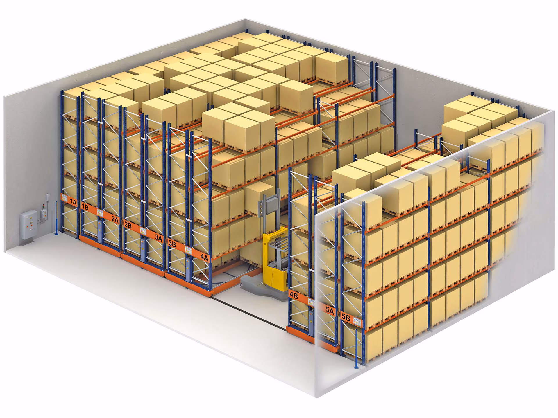 Mobile Pallet Racking system configuration diagram